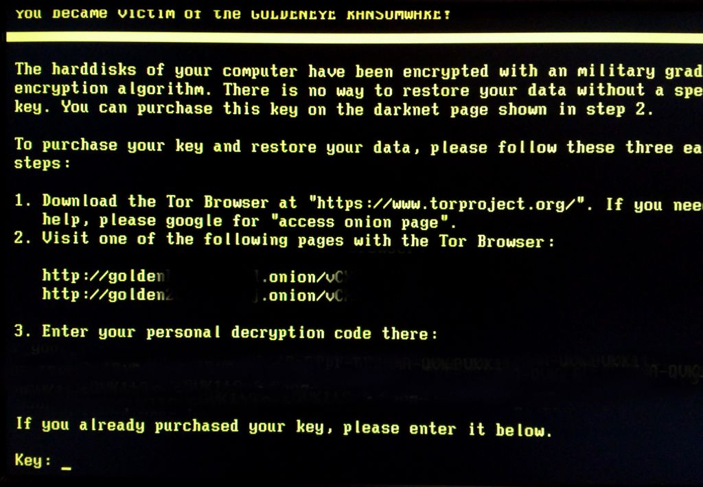 Pantalla de Ransomware